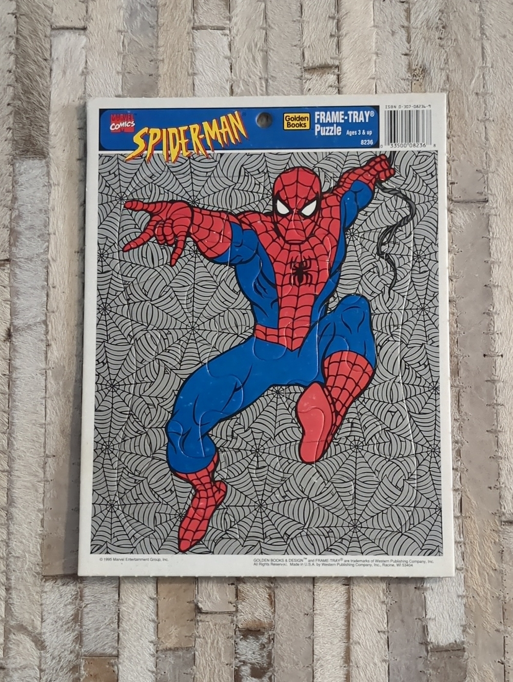 Vintage 1995 Spider-Man Golden Frame-Tray Puzzle Marvel Comics